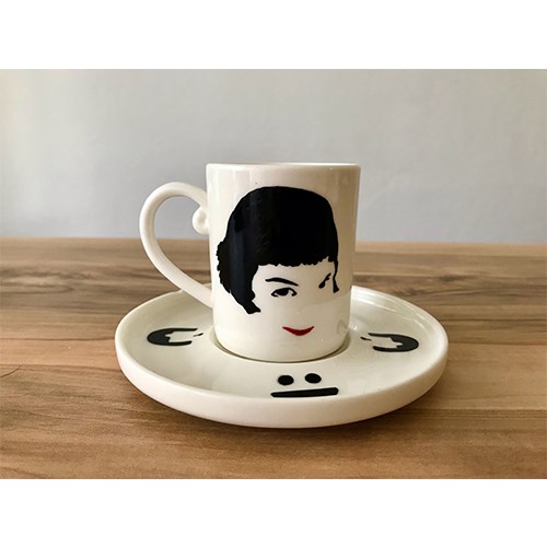 Amelie Temalı El Yapımı Porselen Kahve Fincanı 