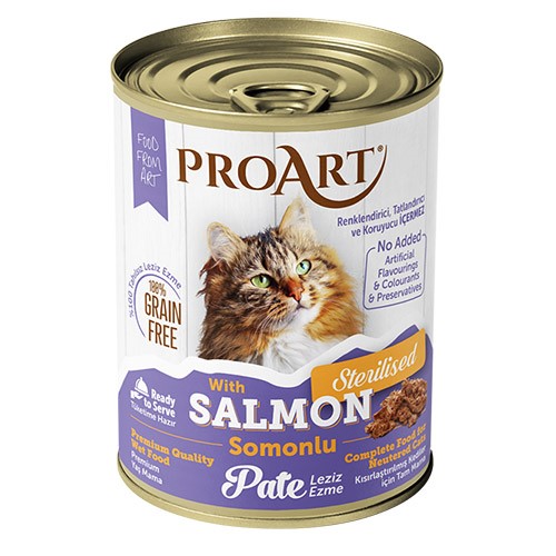 Proart Somon Balıklı Kısır Kedi Konservesi 400 gr 10 Adet 