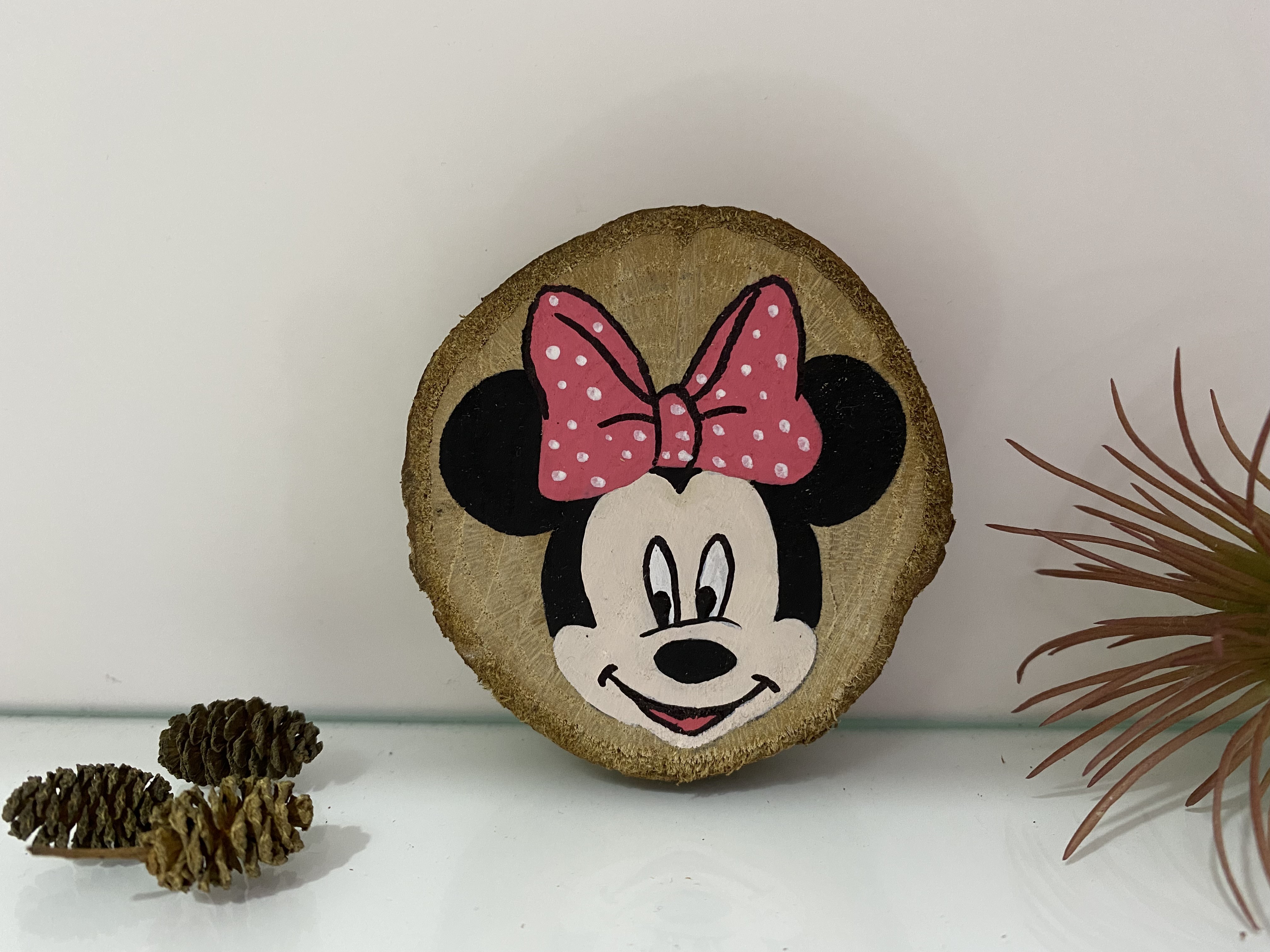 Minnie Mouse Doğal Kütük Magnet 10 Adet 